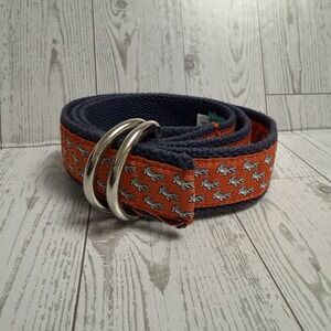 Nola Couture New Orleans Ribbon Belt Orange Alligators Graphic Size Medium 39.5"